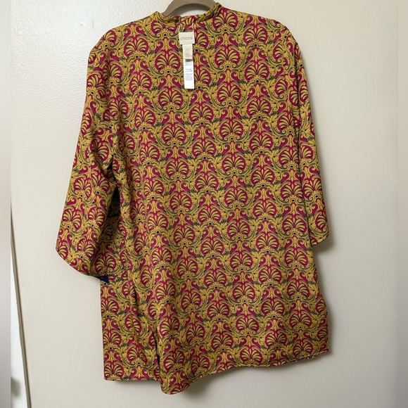 Chicos Reversible Ornate Printed Kimono Jacket Size 3P Pink Purple - Picture 4 of 13